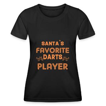 Der Beliebteste Dartspieler Des Weihnachtsmanns - Frauen Funktions-T-Shirt - Schwarz - Vorne - AI Model Female 172 light (172cm)