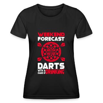 Wochenendprognose Darts Mit Einer Chance Auf Bier - Frauen Funktions-T-Shirt - Schwarz - Vorne - AI Model Female 172 light (172cm)