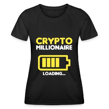 Krypto Millionair Laden... - Frauen Funktions-T-Shirt - Schwarz - Vorne - AI Model Female 172 light (172cm)