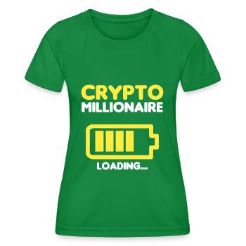 Krypto Millionair Laden... - Frauen Funktions-T-Shirt - Kelly Green - Vorne - AI Model Female 172 dark (172cm)