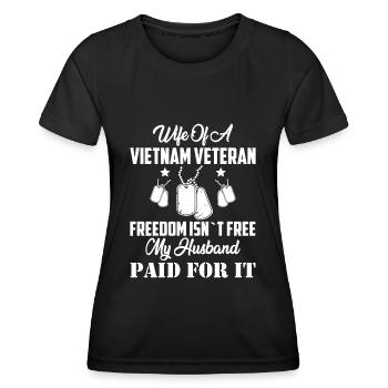 Wife of a Vietnam Veteran - American Veteran - Women's Functional T-Shirt - black - Front - AI Model Female 172 light (172cm)