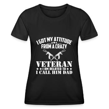 Veteran Papa US Army Soldier United States America - Women's Functional T-Shirt - black - Front - AI Model Female 172 light (172cm)