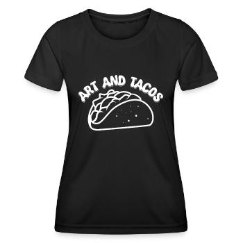Funny Art Painter Art & Tacos Drawing Gift Idea - Women's Functional T-Shirt - black - Front - AI Model Female 172 light (172cm)