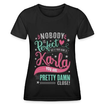 Karla Name Namenstag Spruch Geschenk Mädchen - Frauen Funktions-T-Shirt - Schwarz - Vorne - AI Model Female 172 light (172cm)