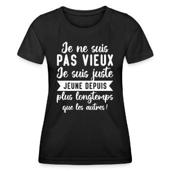 Je Ne Suis Pas Vieux - T-shirt sport Femme - noir - Devant - AI Model Female 172 light (172cm)