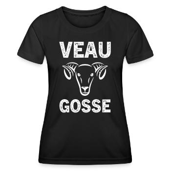 veau gosse - T-shirt sport Femme - noir - Devant - AI Model Female 172 light (172cm)