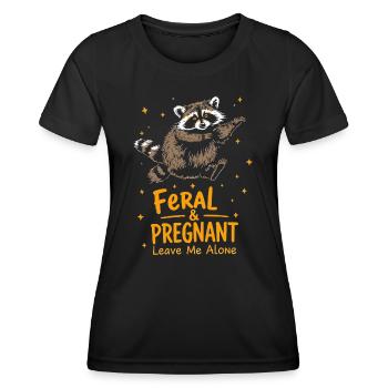 Schwangerschaft Neue Mutter Süßigkeiten Herz Niedliche Baby Enthüllung - Frauen Funktions-T-Shirt - Schwarz - Vorne - AI Model Female 172 light (172cm)