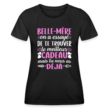 belle mère t-shirt cadeau belle maman - T-shirt sport Femme - noir - Devant - AI Model Female 172 light (172cm)