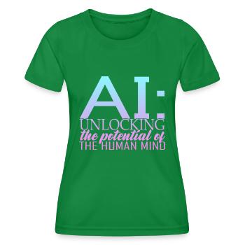 Artificial Intelligence Deep Learning - Women's Functional T-Shirt - kelly green - Front - AI Model Female 172 dark (172cm)