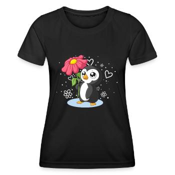 Pinguin Tshirt - T-shirt sport Femme - noir - Devant - AI Model Female 172 light (172cm)