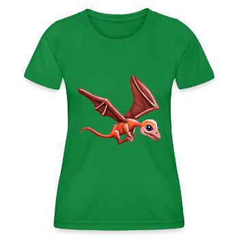 Fliegender Pterodaktylus - Frauen Funktions-T-Shirt - Kelly Green - Vorne - AI Model Female 172 dark (172cm)