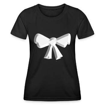 schleife symbol fliege silber - Frauen Funktions-T-Shirt - Schwarz - Vorne - AI Model Female 172 light (172cm)