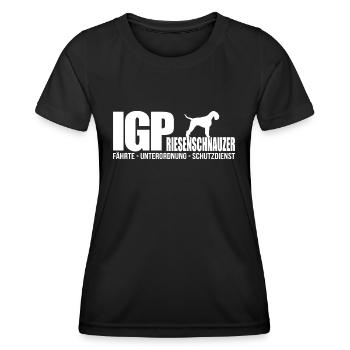 IGP RIESENSCHNAUZER Wilsigns Hundesport Geschenke - Frauen Funktions-T-Shirt - Schwarz - Vorne - AI Model Female 172 light (172cm)