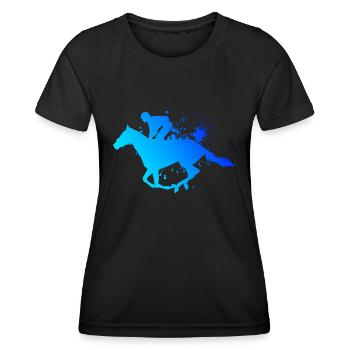 Sport équestre équitation dressage saut d'obstacles - T-shirt sport Femme - noir - Devant - AI Model Female 172 light (172cm)