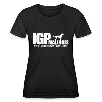 IGP MALINOIS Hundesport Wilsigns Hunde Geschenk - Frauen Funktions-T-Shirt - Schwarz - Vorne - AI Model Female 172 light (172cm)