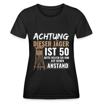 Jagen Jäger Jagd - Frauen Funktions-T-Shirt - Schwarz - Vorne - AI Model Female 172 light (172cm)
