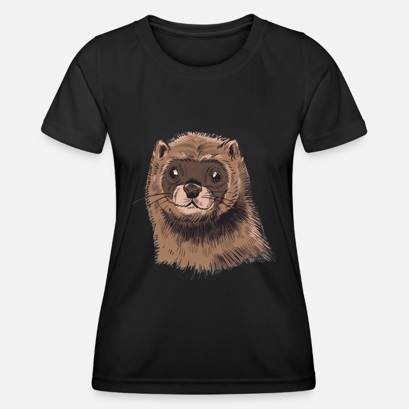 Mink ferret weasel gift idea - Women's Functional T-Shirt - black