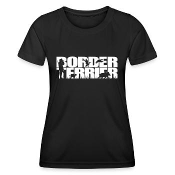 BORDER TERRIER Chien de chasse Wilsigns Chasseurs - T-shirt sport Femme - noir - Devant - AI Model Female 172 light (172cm)