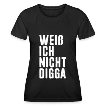 Je ne connais pas Digga - T-shirt sport Femme - noir - Devant - AI Model Female 172 light (172cm)