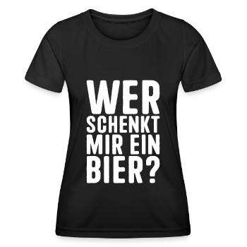 Beer Festival Mallorca Who gives me a beer - Women's Functional T-Shirt - black - Front - AI Model Female 172 light (172cm)