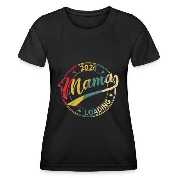 Mama 2026 Loading Werdende Mama 2026 - Frauen Funktions-T-Shirt - Schwarz - Vorne - AI Model Female 172 light (172cm)