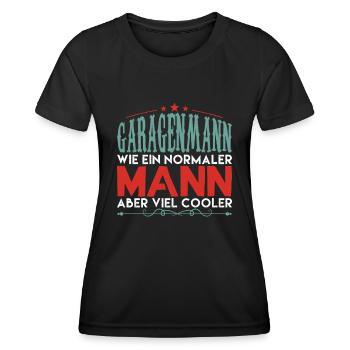 Valentines Garagenmann Mechaniker - Frauen Funktions-T-Shirt - Schwarz - Vorne - AI Model Female 172 light (172cm)