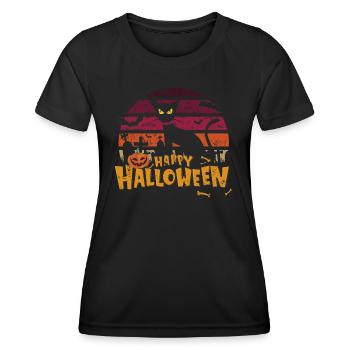 Happy Halloween - Vintage Design - Frauen Funktions-T-Shirt - Schwarz - Vorne - AI Model Female 172 light (172cm)