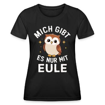 oiseau de nuit hibou hibou oiseau - T-shirt sport Femme - noir - Devant - AI Model Female 172 light (172cm)