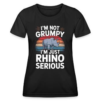 Rhinocéros Rhinocéros - T-shirt sport Femme - noir - Devant - AI Model Female 172 light (172cm)