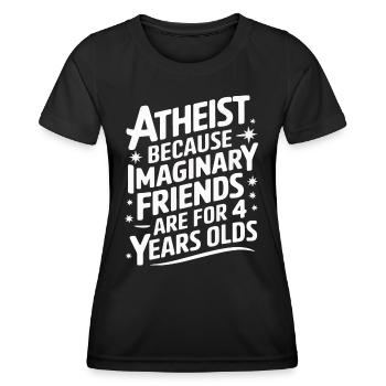 Athéisme, athée, anti-religion, agnostique - T-shirt sport Femme - noir - Devant - AI Model Female 172 light (172cm)