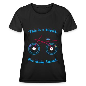 Das Fahrrad auf Englisch. - Frauen Funktions-T-Shirt - Schwarz - Vorne - AI Model Female 172 light (172cm)