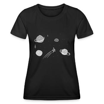 univers univers étoiles planète physique - T-shirt sport Femme - noir - Devant - AI Model Female 172 light (172cm)