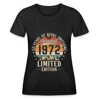 50 birthday born in 1972 Retro Vintage - Women's Functional T-Shirt - black - Front - AI Model Female 172 light (172cm)