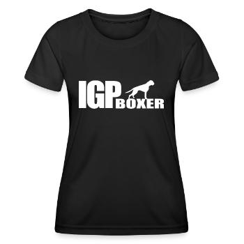 IGP BOXER Wilsigns Hundesport Hunde Hund Geschenke - Frauen Funktions-T-Shirt - Schwarz - Vorne - AI Model Female 172 light (172cm)
