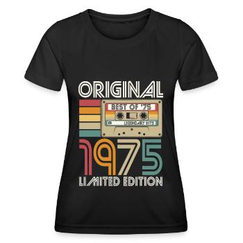 Millésime 1975 Original Rétro Vintage Anniversaire - T-shirt sport Femme - noir - Devant - AI Model Female 172 light (172cm)