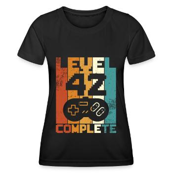 42 years retro 42 birthday funny - Women's Functional T-Shirt - black - Front - AI Model Female 172 light (172cm)