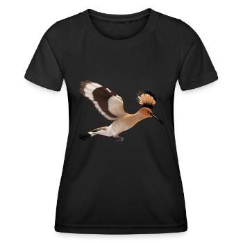 Illustration d’oiseau huppe - T-shirt sport Femme - noir - Devant - AI Model Female 172 light (172cm)