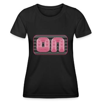Bei Pull-Effekt - Frauen Funktions-T-Shirt - Schwarz - Vorne - AI Model Female 172 light (172cm)