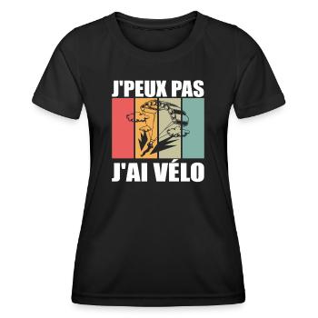 J'Peux Pas J'ai Parachute Idée Cadeau Parachutiste - T-shirt sport Femme - noir - Devant - AI Model Female 172 light (172cm)