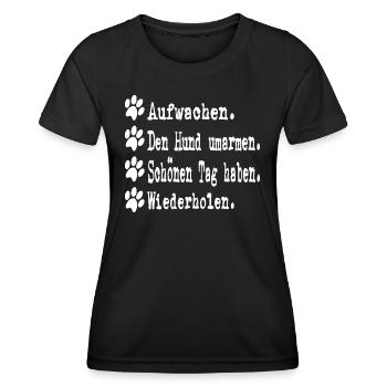 Hundeliebe - Frauen Funktions-T-Shirt - Schwarz - Vorne - AI Model Female 172 light (172cm)