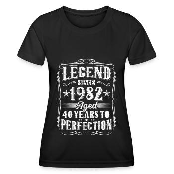 Né en 1982 Légende 40 ans anniversaire - T-shirt sport Femme - noir - Devant - AI Model Female 172 light (172cm)