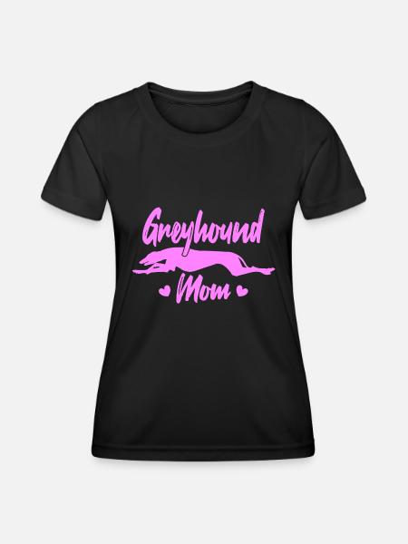 Greyhound Mom - Frauen Funktions-T-Shirt - Schwarz