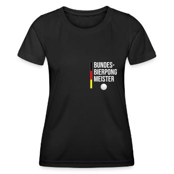 Bundes Bierpong Meister | Bier Trinker Alkohol - Frauen Funktions-T-Shirt - Schwarz - Vorne - AI Model Female 172 light (172cm)