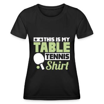 C’est mon tennis de table - T-shirt sport Femme - noir - Devant - AI Model Female 172 light (172cm)