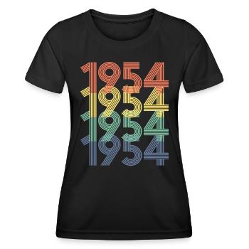 1954 70. Geburtstag Männer Frauen 70 Jahre alt Jahrgang - Frauen Funktions-T-Shirt - Schwarz - Vorne - AI Model Female 172 light (172cm)