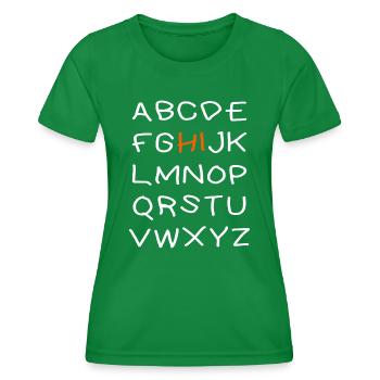 Hi Alphabet - Women's Functional T-Shirt - kelly green - Front - AI Model Female 172 dark (172cm)