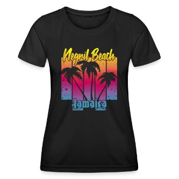 Negril Beach Jamaica - Frauen Funktions-T-Shirt - Schwarz - Vorne - AI Model Female 172 light (172cm)