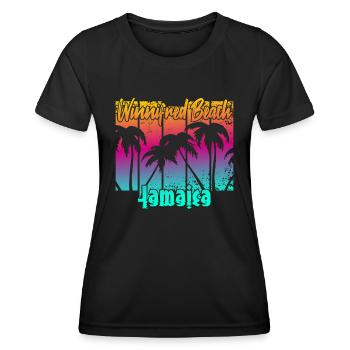 Winnifred Beach Jamaica - Frauen Funktions-T-Shirt - Schwarz - Vorne - AI Model Female 172 light (172cm)