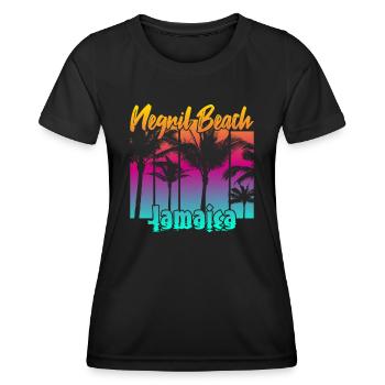 Negril Beach Jamaica - Frauen Funktions-T-Shirt - Schwarz - Vorne - AI Model Female 172 light (172cm)