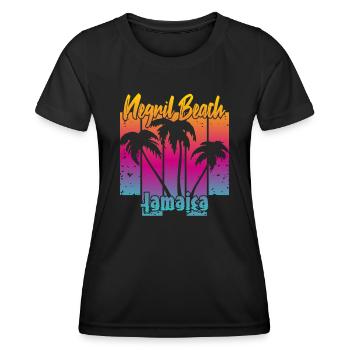 Negril Beach Jamaica - Frauen Funktions-T-Shirt - Schwarz - Vorne - AI Model Female 172 light (172cm)